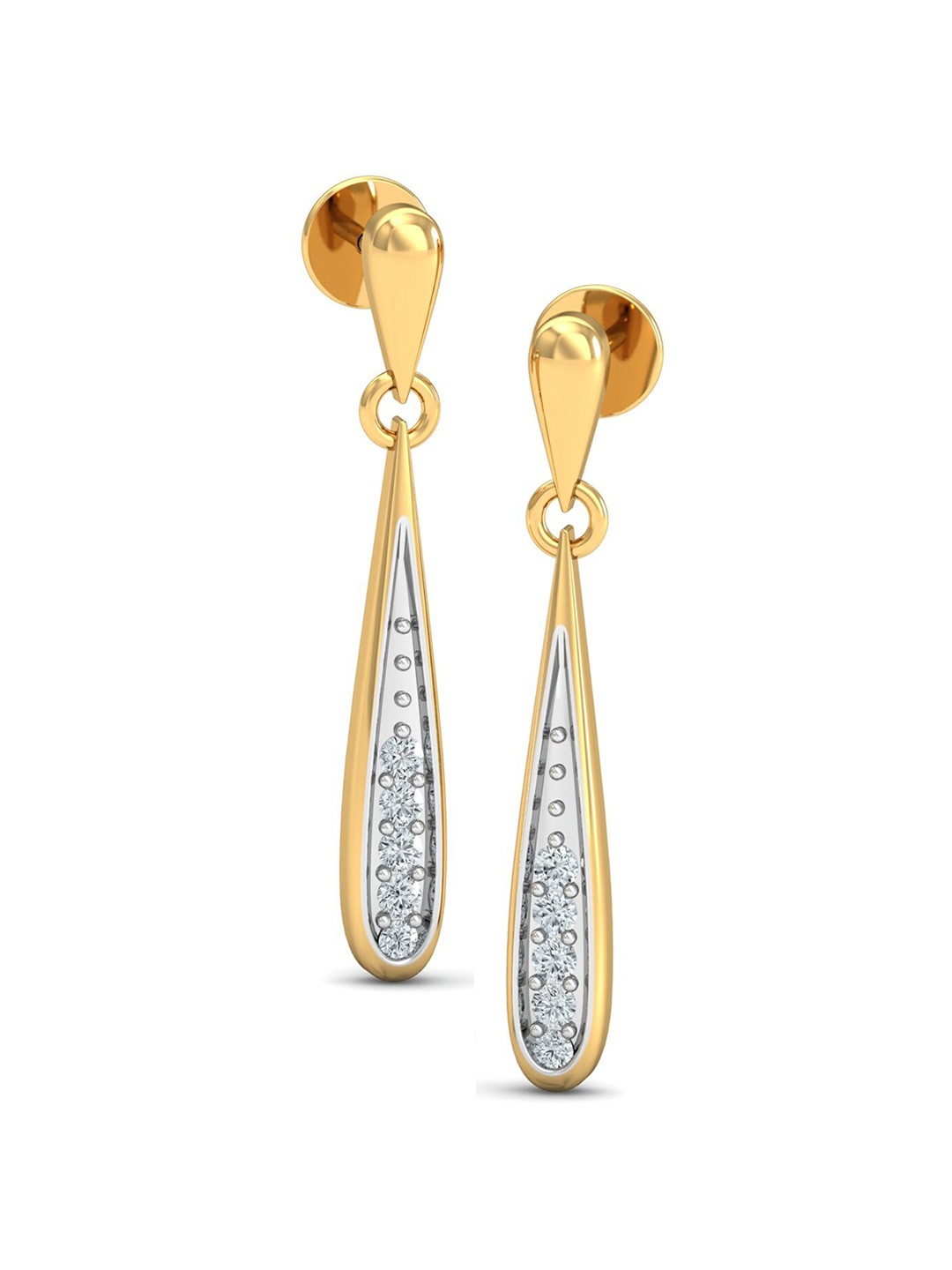 

KUBERBOX Orina Grace 18KT Gold Diamond-Studded Earrings-3.32gm