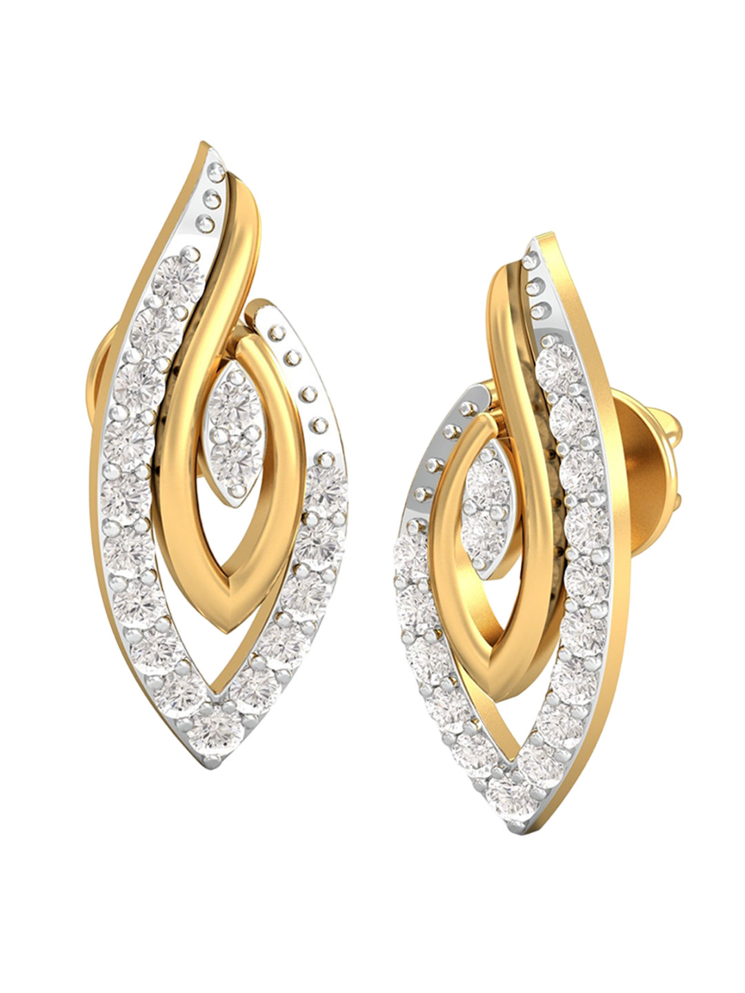 

KUBERBOX Lovely Embrace 18KT Gold Diamond Studded Earring-2.12gm