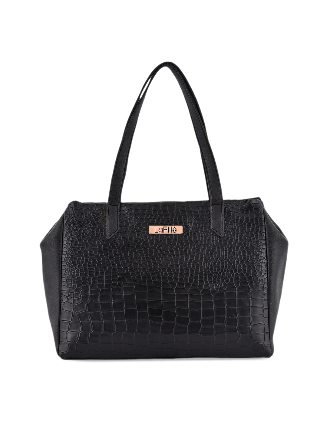 

LaFille Textured Structured Shoulder Bag, Black