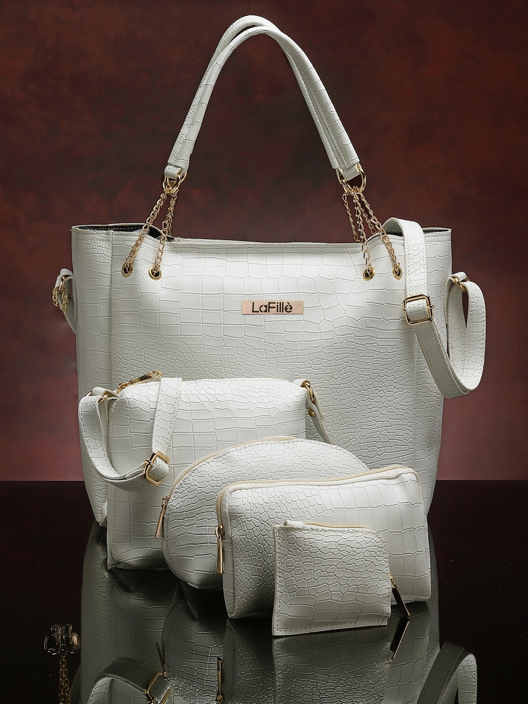 

LaFille Oversized Structured Handheld Bag, White