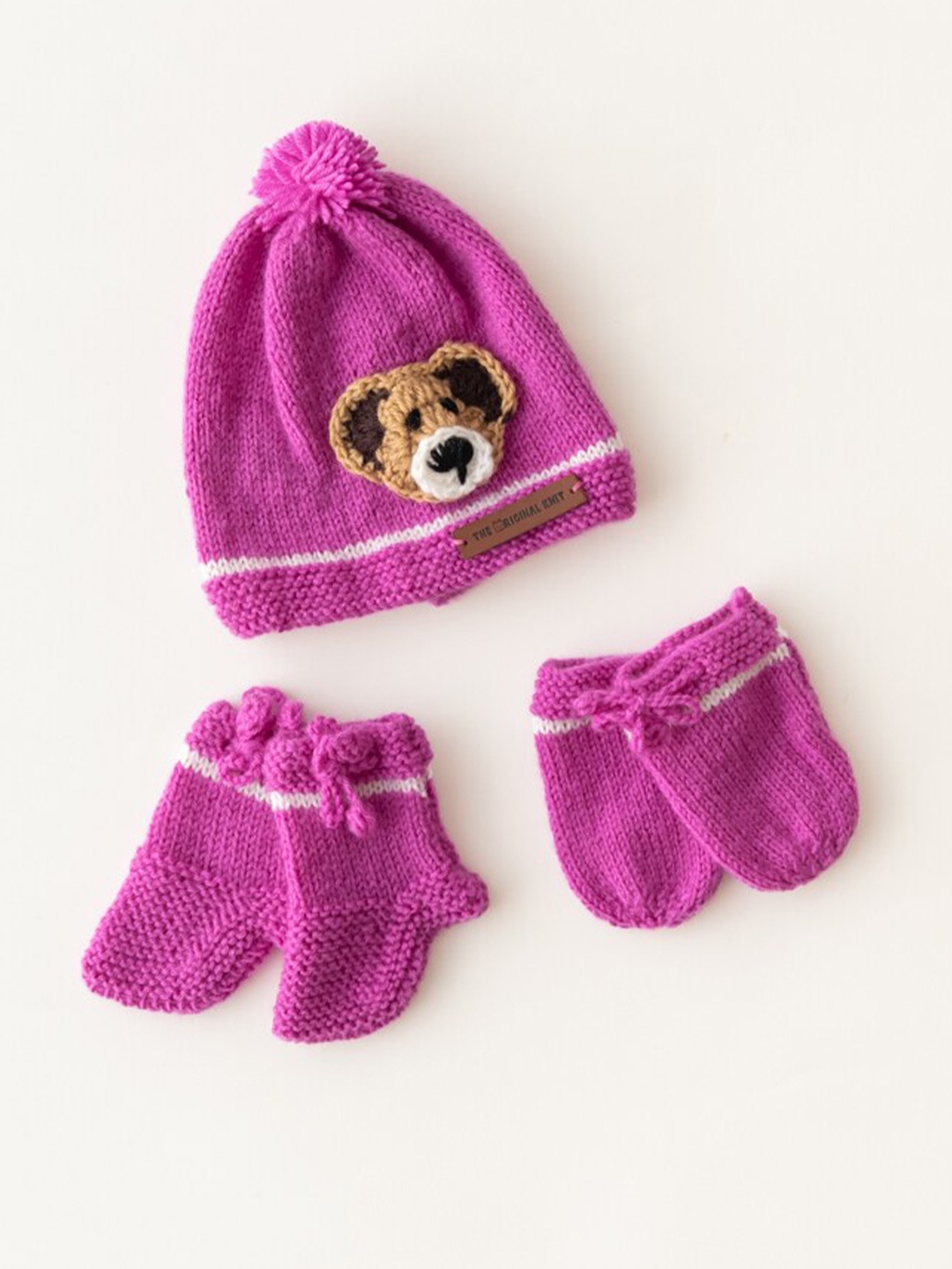 

The Original Knit Girls Cap With Socks & Mittens, Purple