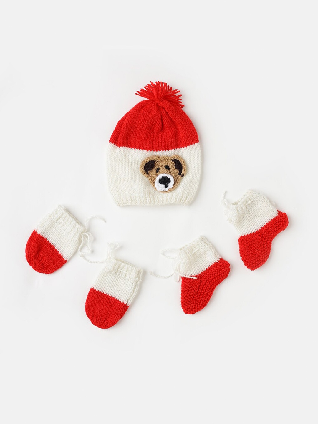 

The Original Knit Infants Colourblocked Acrylic Beanie, Red