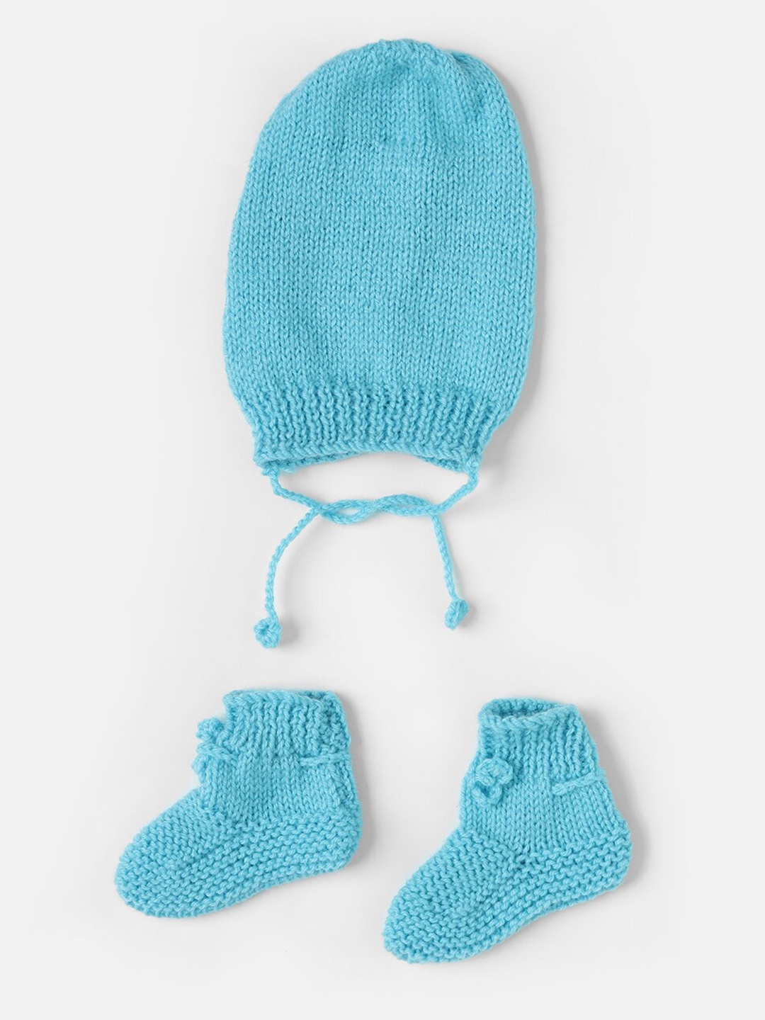 

The Original Knit Infant Kids Acrylic Beanie Cap With Socks, Blue
