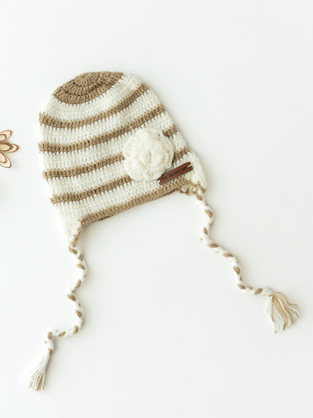 

The Original Knit Infant Girls Embellished Acrylic Beanie, Cream