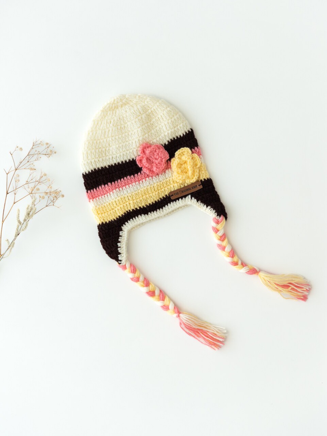 

The Original Knit Infant Girls Acrylic Beanie, Cream