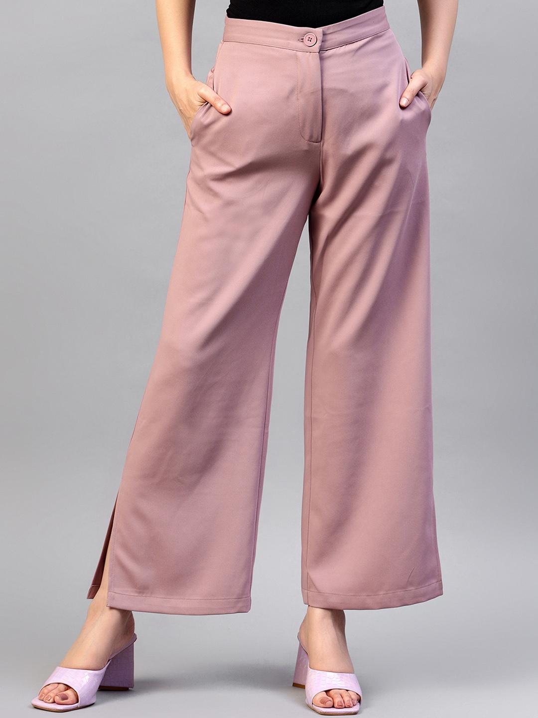 

Hencemade Women Relaxed High-Rise Trousers, Pink