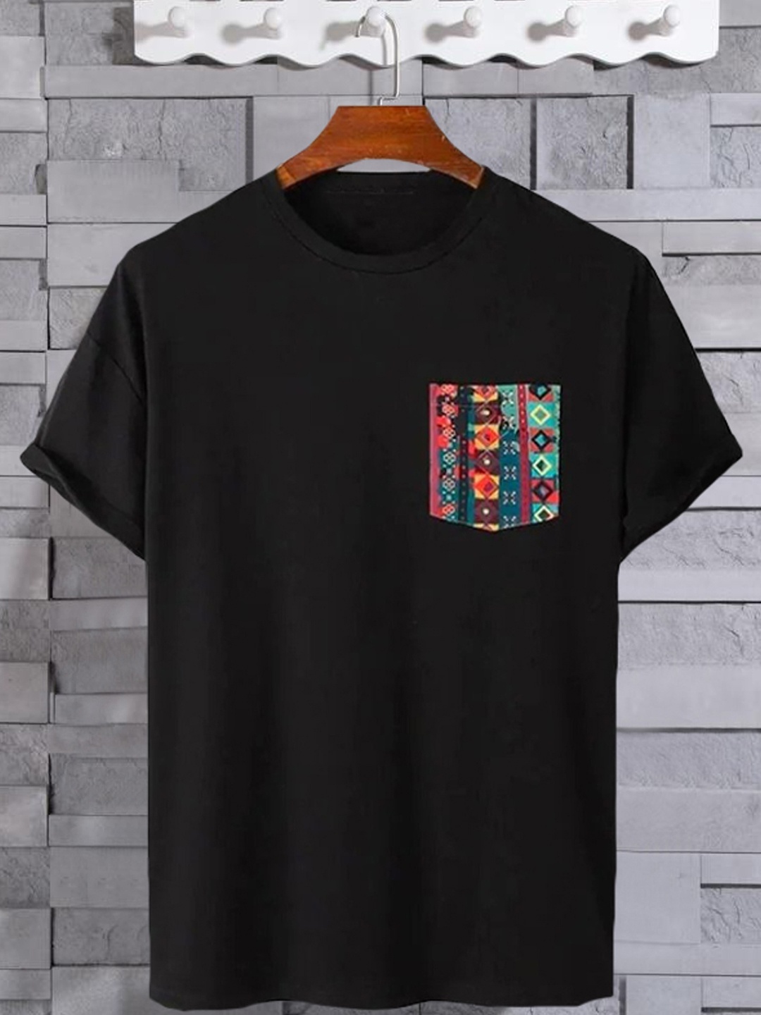 

Try This Pocket Detailing Cotton T-shirt, Black