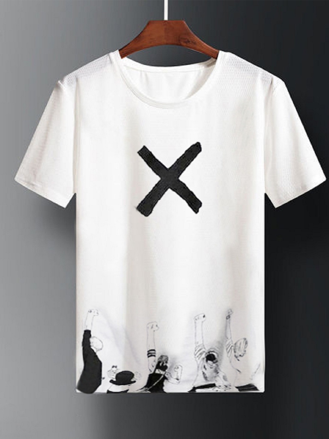 

Try This Printed Round Neck Cotton T-shirt, White