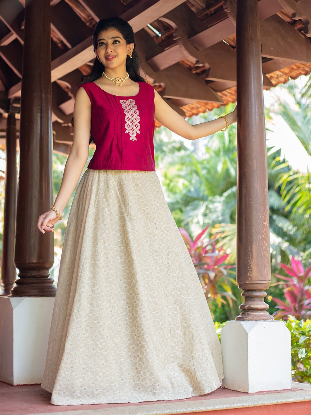 

Maybell Embroidered Ready to Wear Lehenga & Choli, Magenta