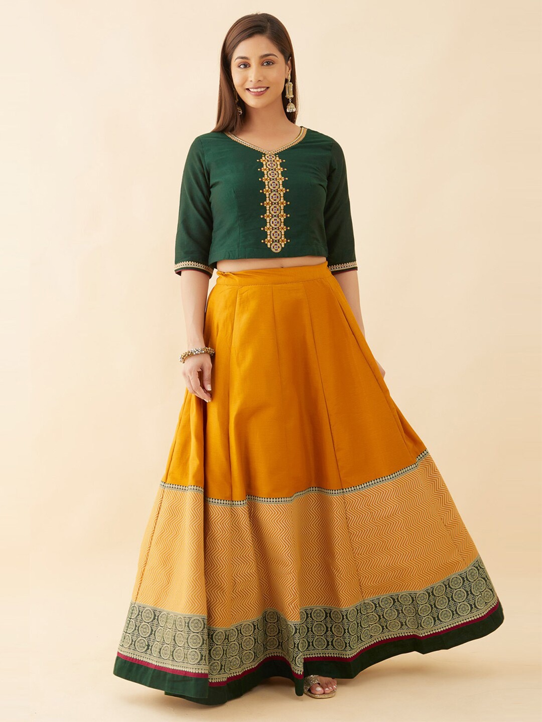 

Maybell Embroidered Ready to Wear Lehenga Choli, Green