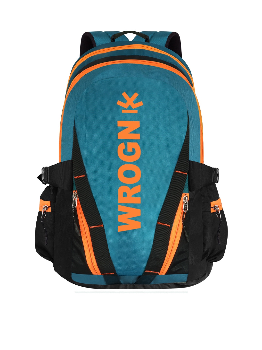 

WROGN Unisex Brand Logo Printed Backpack With Rain Cover, Blue