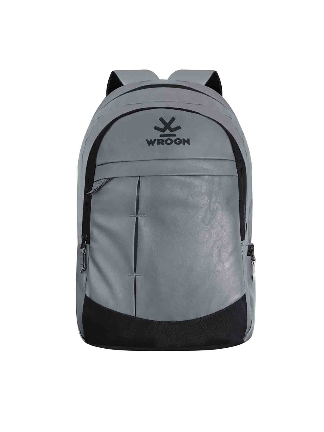 

WROGN Unisex Grey & Black Brand Logo Backpack