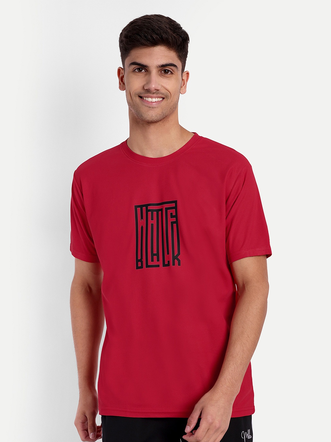 

Lyriss Typography Printed Dri-FIT Sports T-shirt, Red
