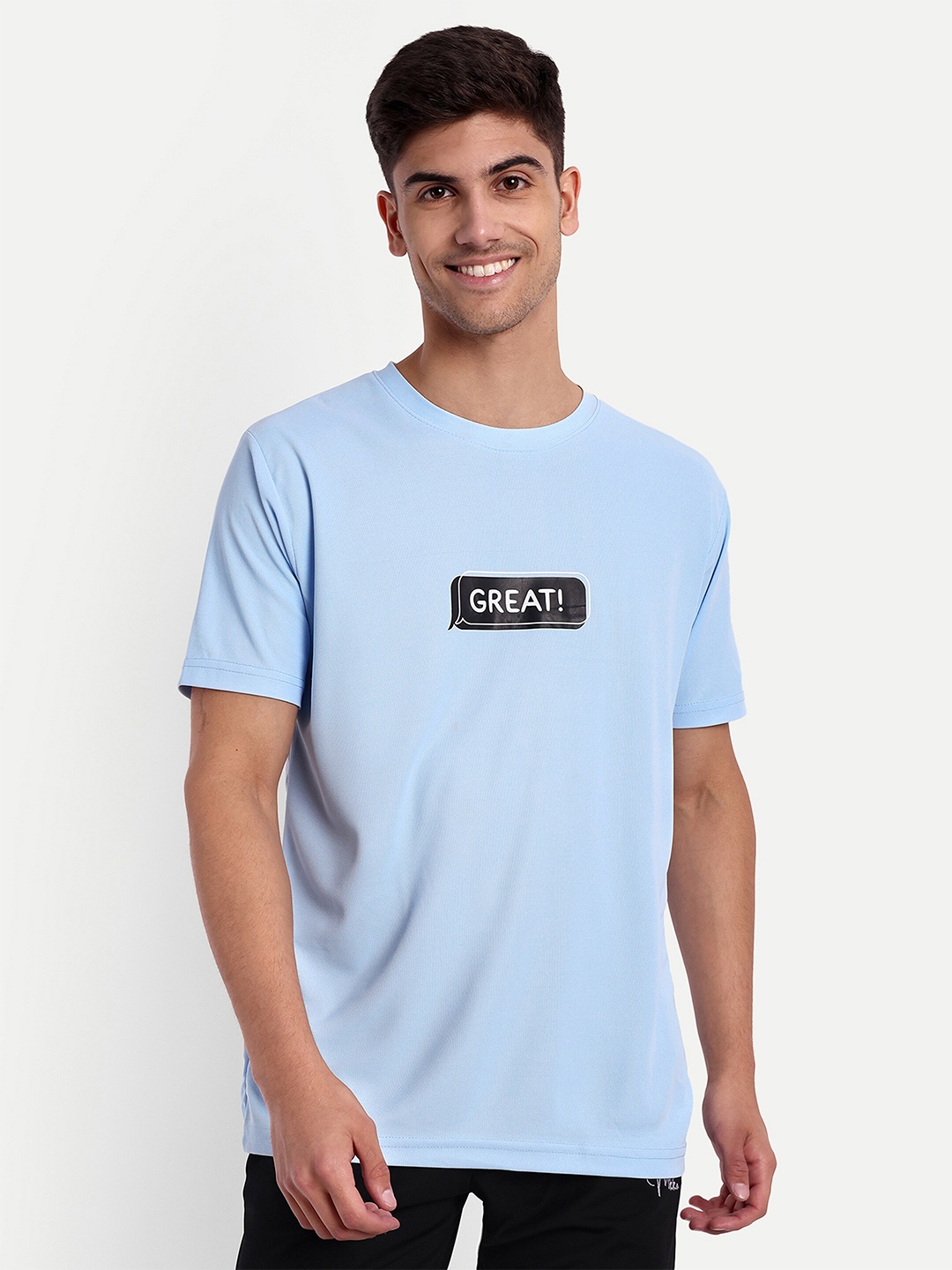 

Lyriss Typography Printed Dri-FIT T-shirt, Blue
