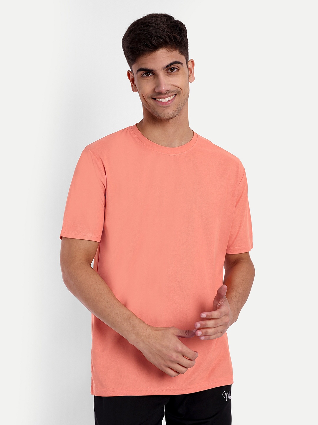 

Lyriss Round Neck Dri-FIT Sports T-shirt, Peach
