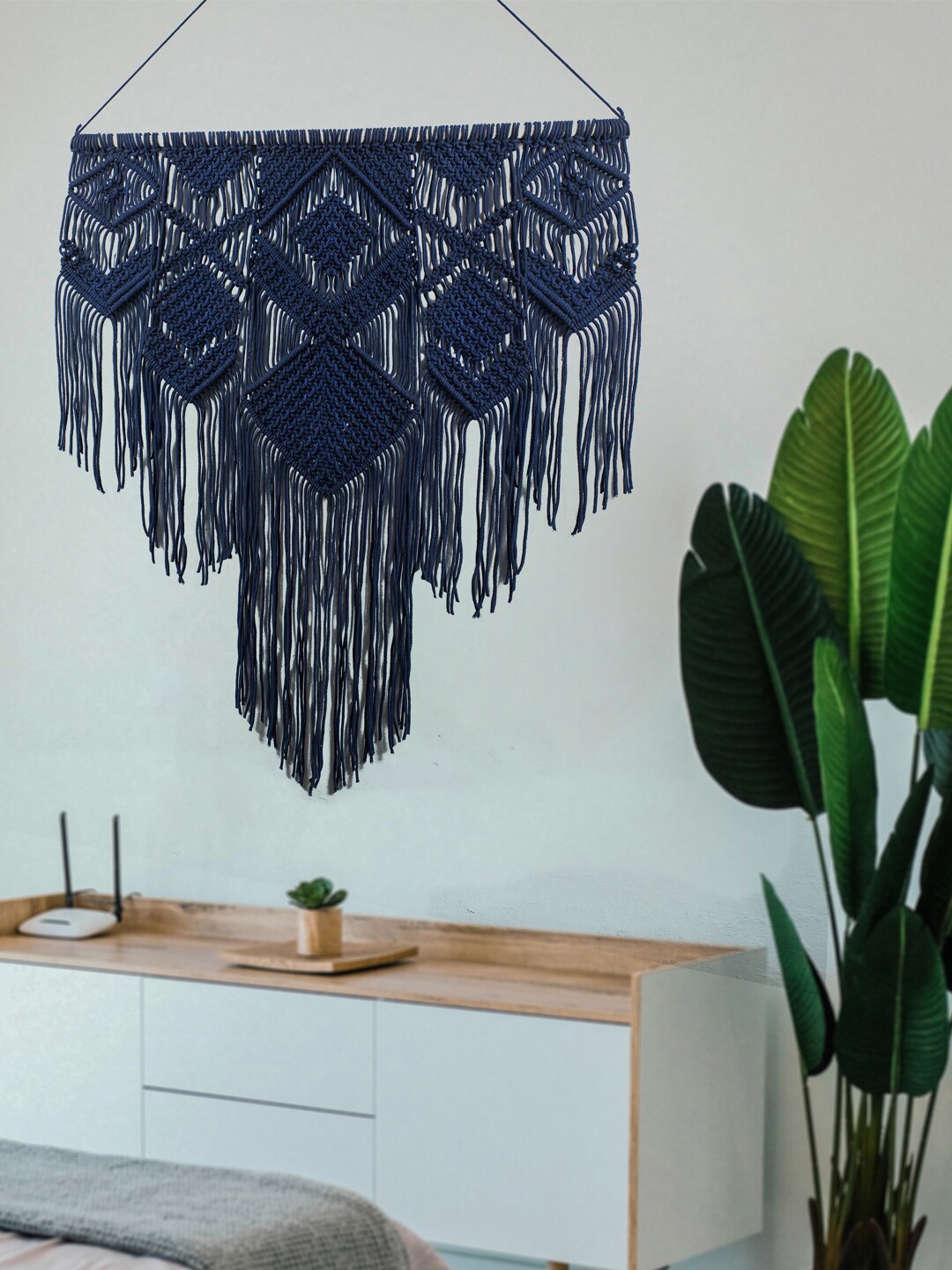 

Decazone Navy Blue Macrame Wall Hanging