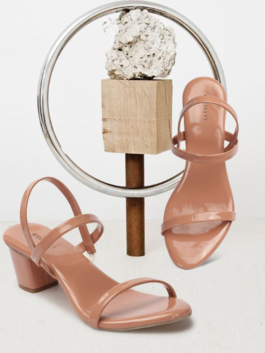 

OPHELIA Strappy Open Toe Block Heels, Pink