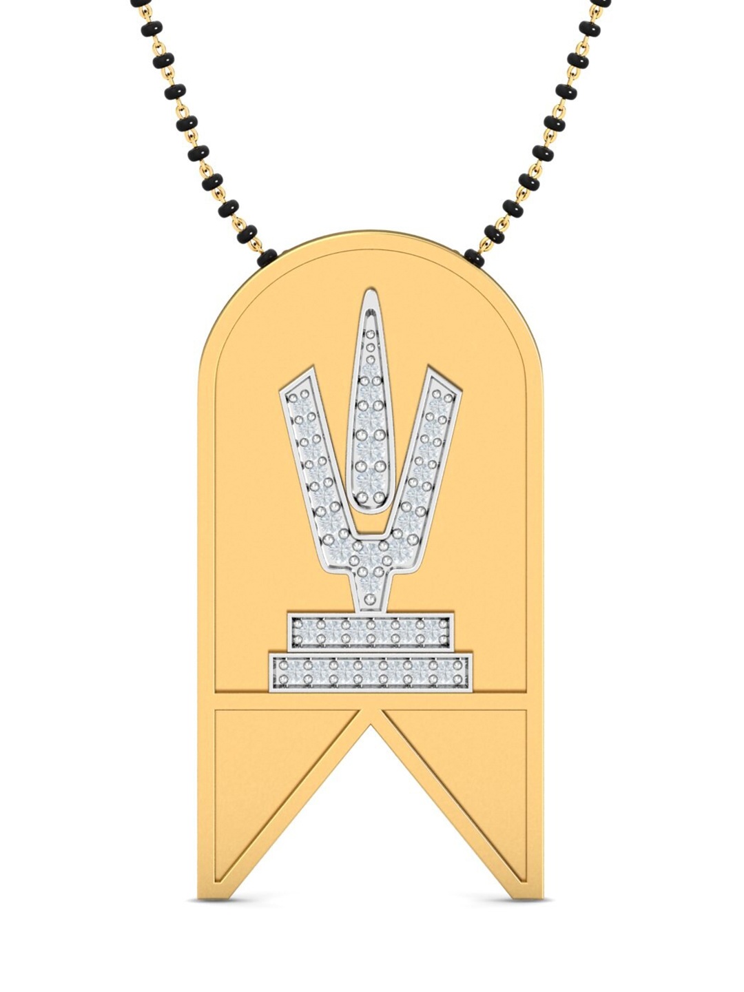 

KUBERBOX Thenkalai Naman 18KT Gold Diamond-Studded Mangalsutra Pendant-4.12gm