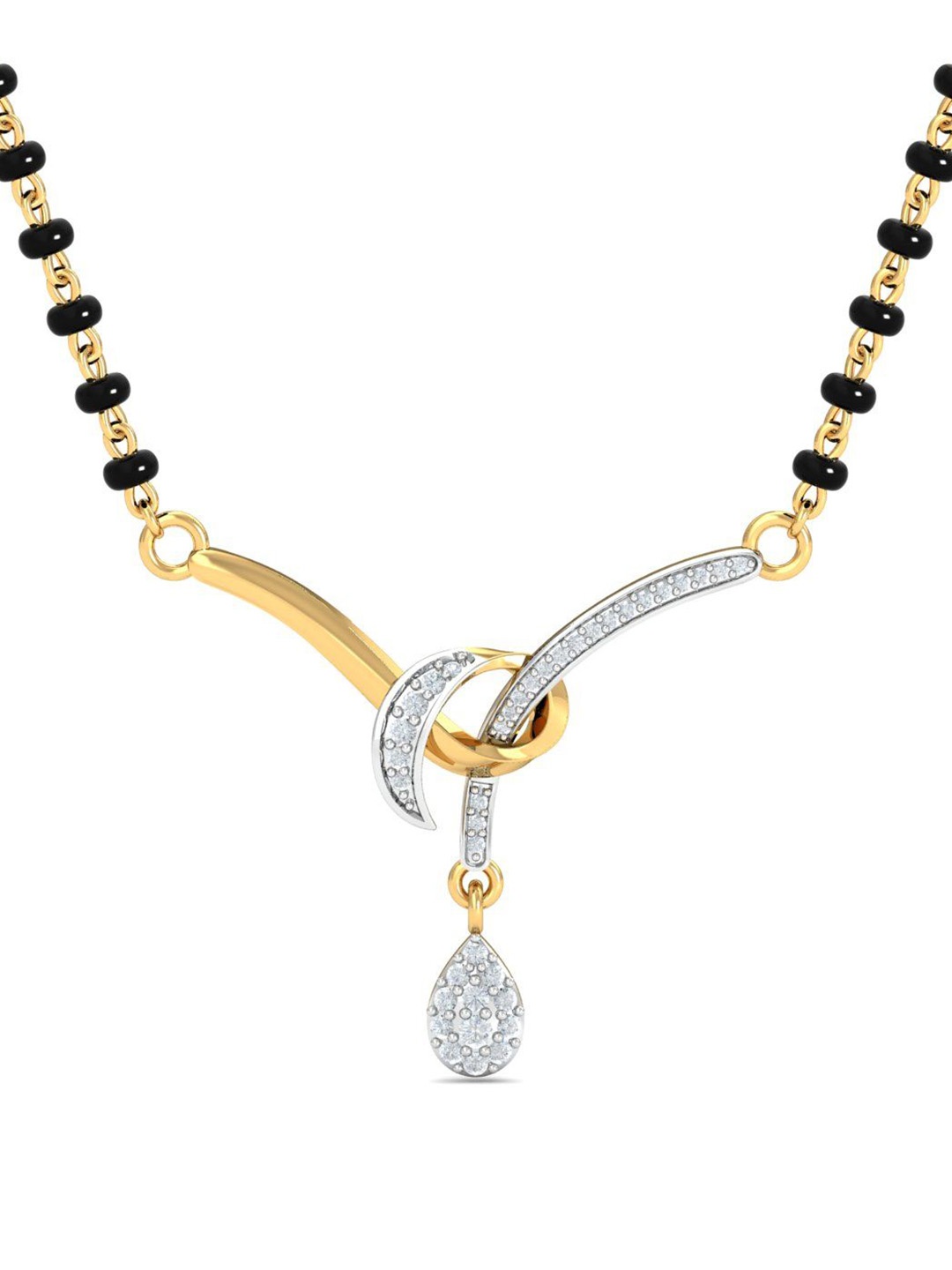 

KUBERBOX Grihnati 18KT Gold Diamond Studded Mangalsutra Pendant-1.76gm