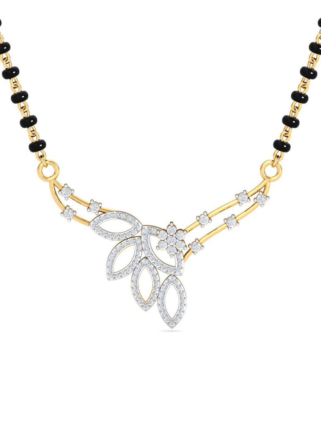 

KUBERBOX Vaasva 18KT Gold Diamond Studded Mangalsutra Pendant-1.79gm