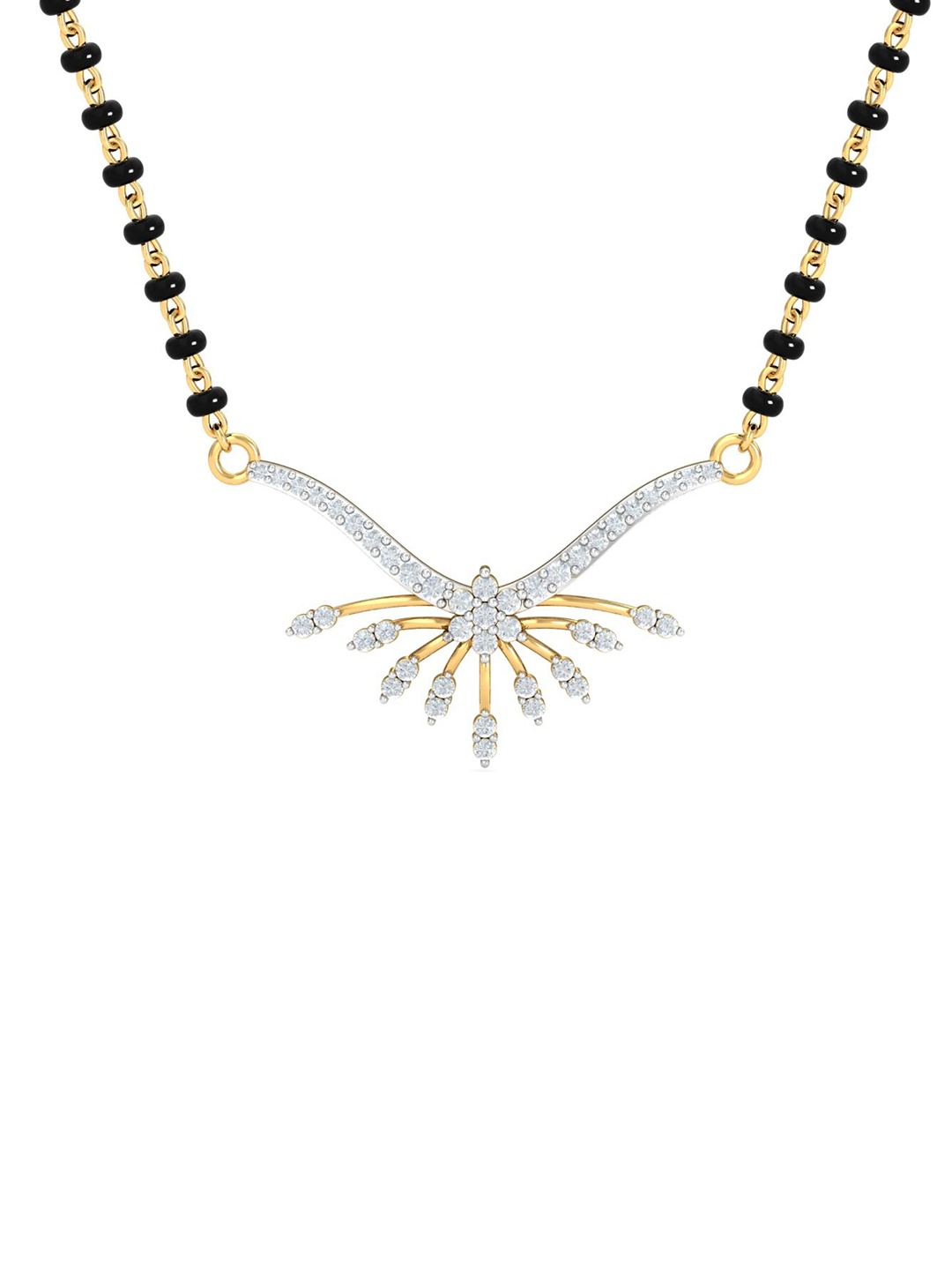 

KUBERBOX Rachyati 18KT Gold Diamond-Studded Mangalsutra Pendant-1.54gm