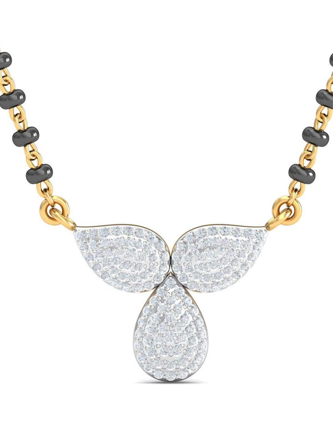 

KUBERBOX Anvitha 18KT Gold Diamond Studded Mangalsutra Pendant-1.76gm