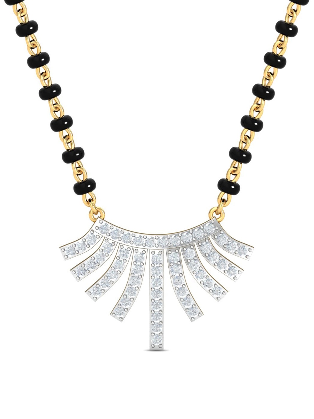 

KUBERBOX Yuge 18KT Gold Diamond-Studded Mangalsutra Pendant-1.58gm