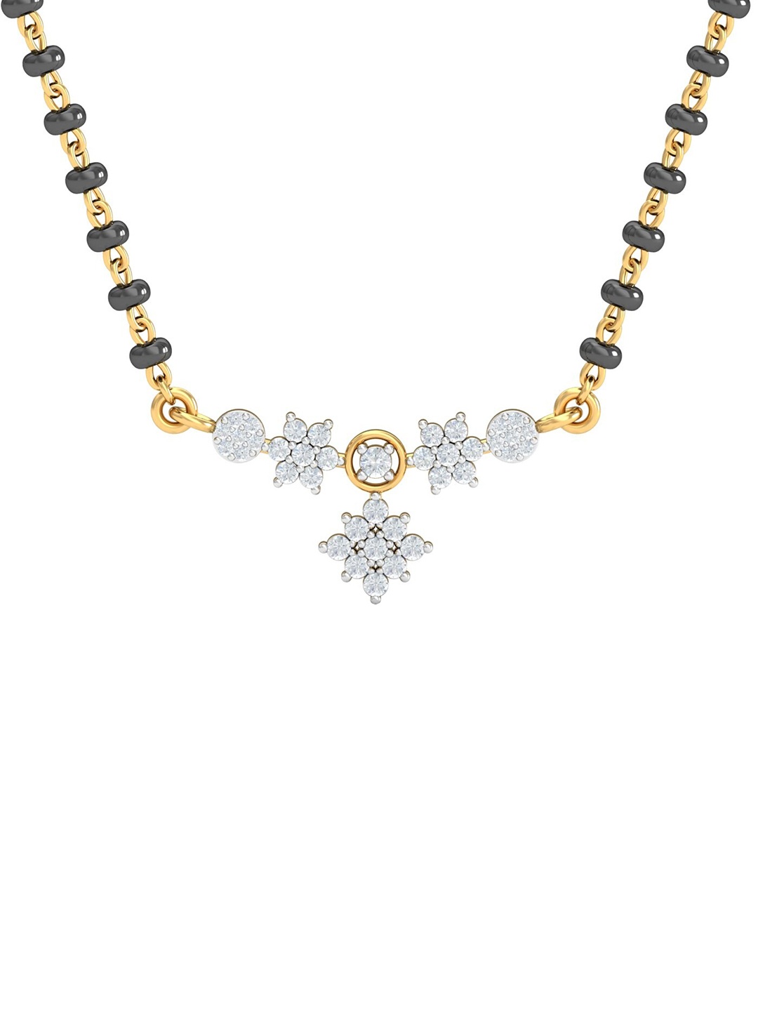 

KUBERBOX Ammanya 18KT Gold Diamond-Studded Mangalsutra Pendant-1.14gm