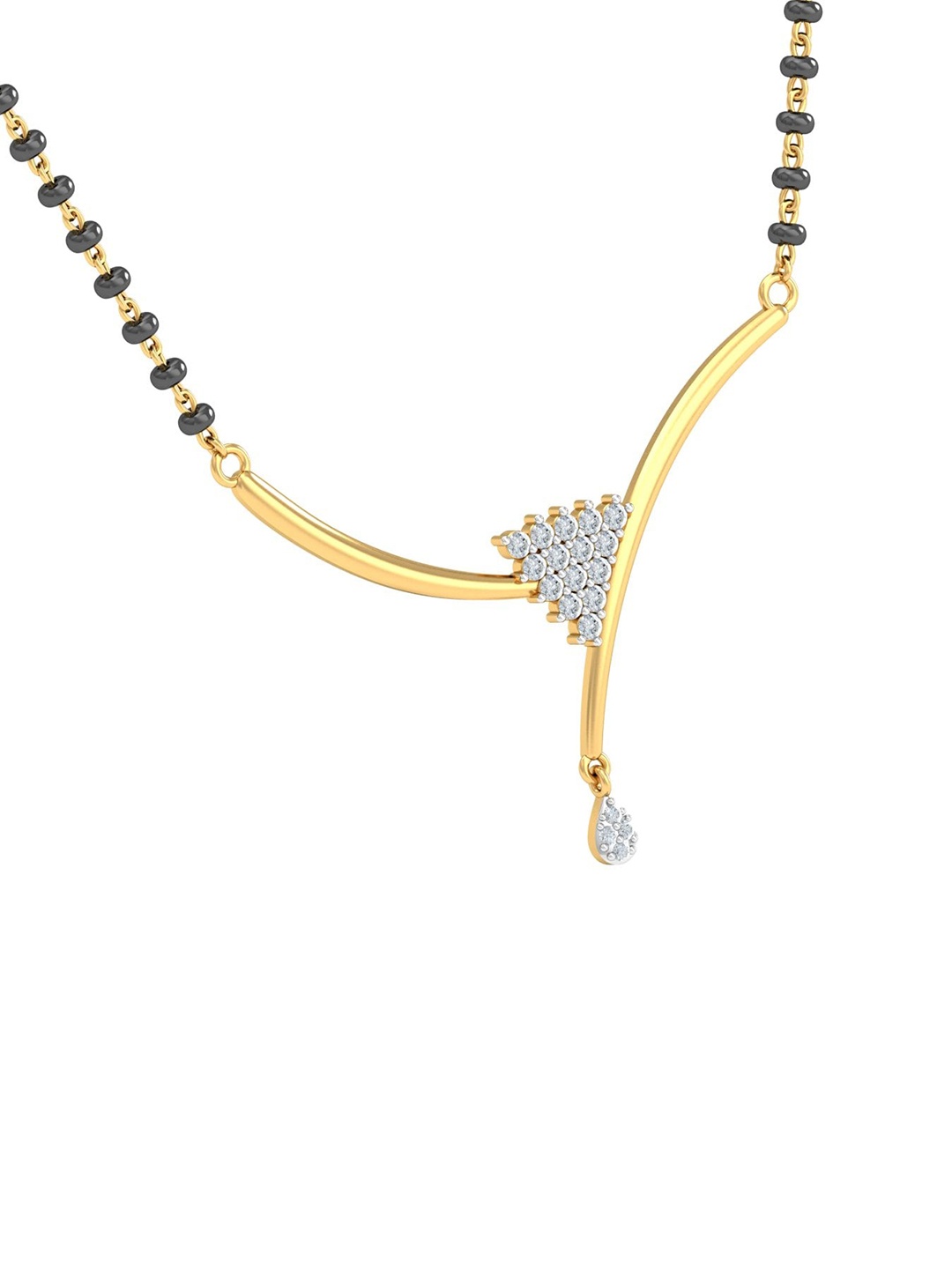 

KUBERBOX 18KT Gold Diamond-Studded Mangalsutra Pendant- 2.79gm