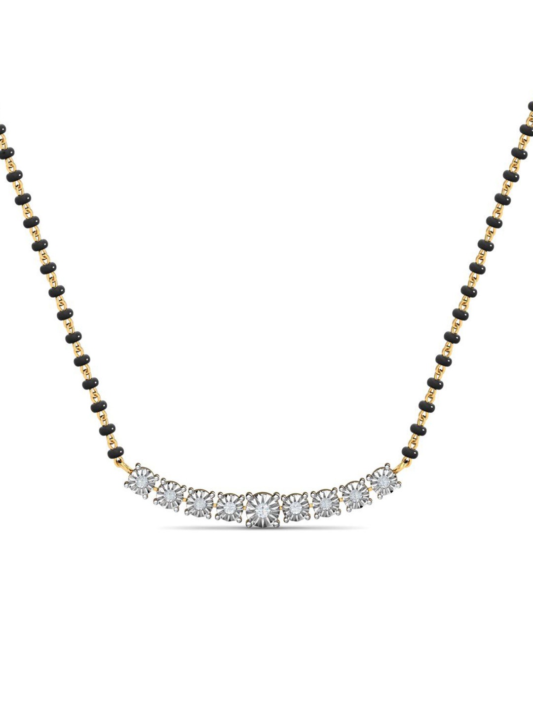 

KUBERBOX Series Solitaire 18KT Gold Diamond Studded Mangalsutra Pendant-2.96gm