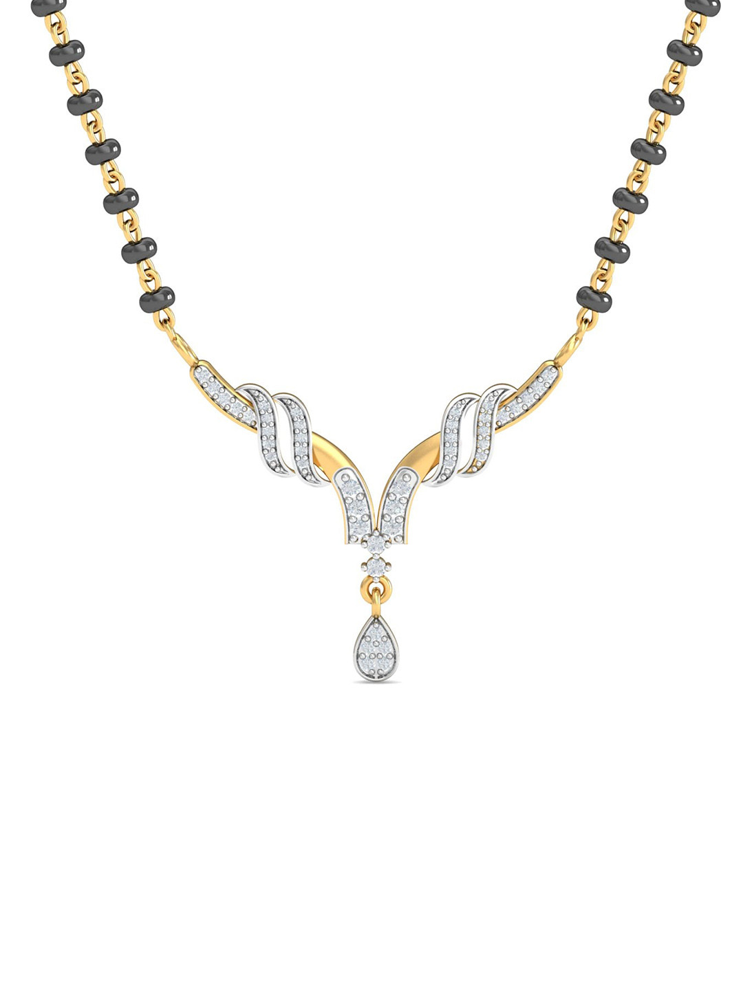 

KUBERBOX Holy 18KT Gold Diamond-Studded Mangalsutra Pendant-1.52gm
