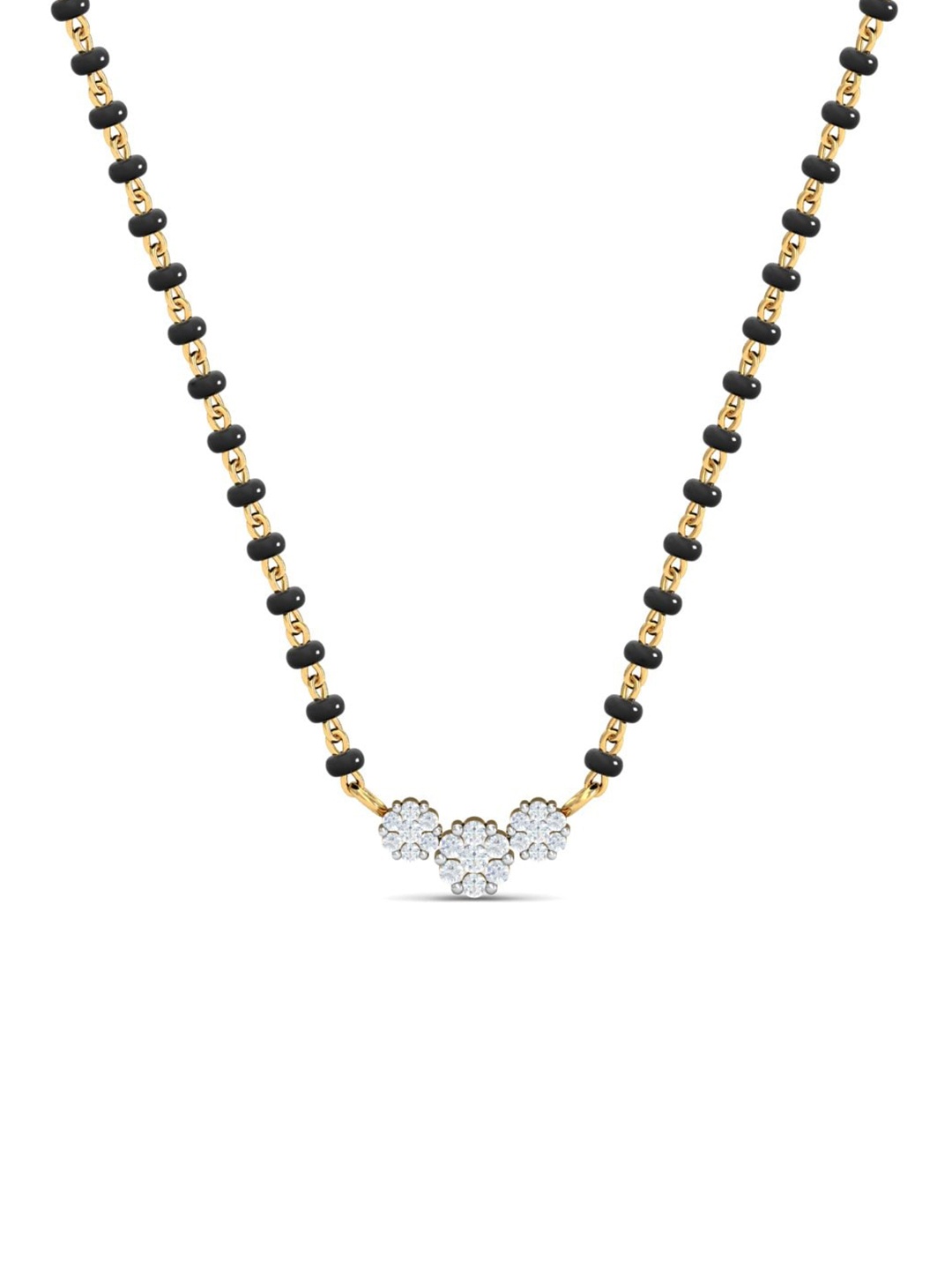 

KUBERBOX Nayantara 18KT Gold Diamond-Studded Mangalsutra Pendant-0.96gm