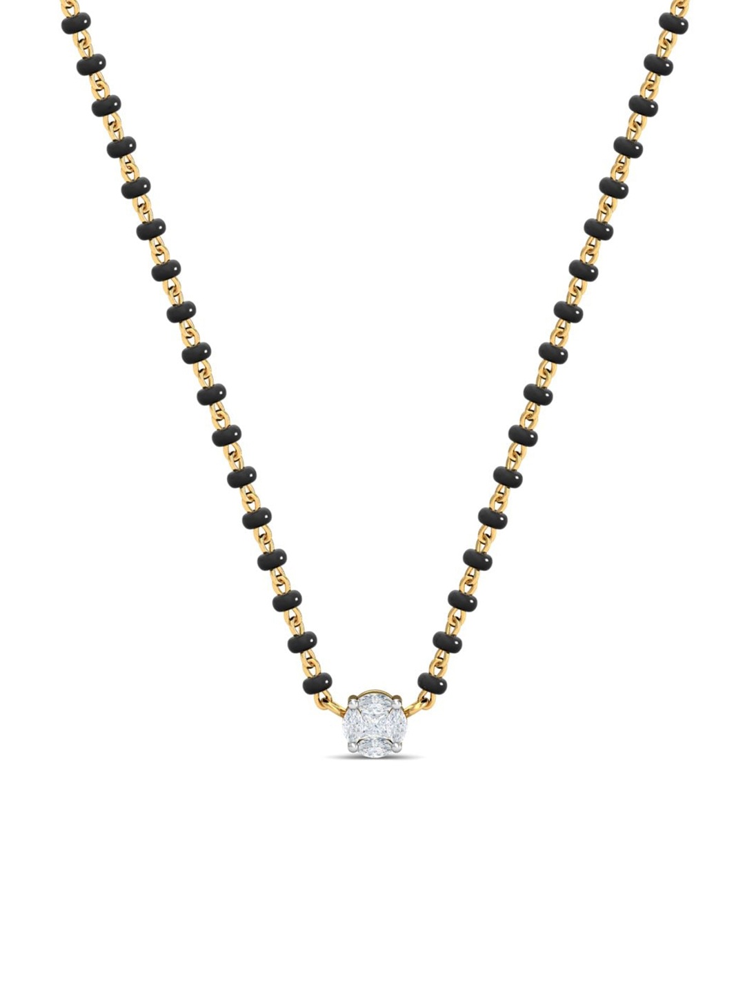 

KUBERBOX The Solitaire 18KT Gold Diamond-Studded Mangalsutra Pendant-0.52gm