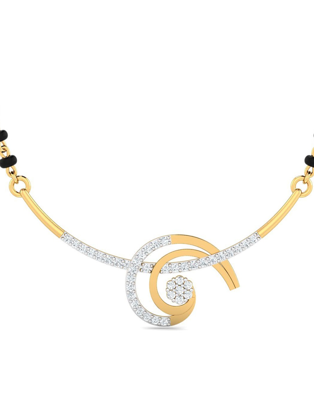 

KUBERBOX Saadhana 18KT Gold Diamond Studded Mangalsutra Pendant-1.4gm