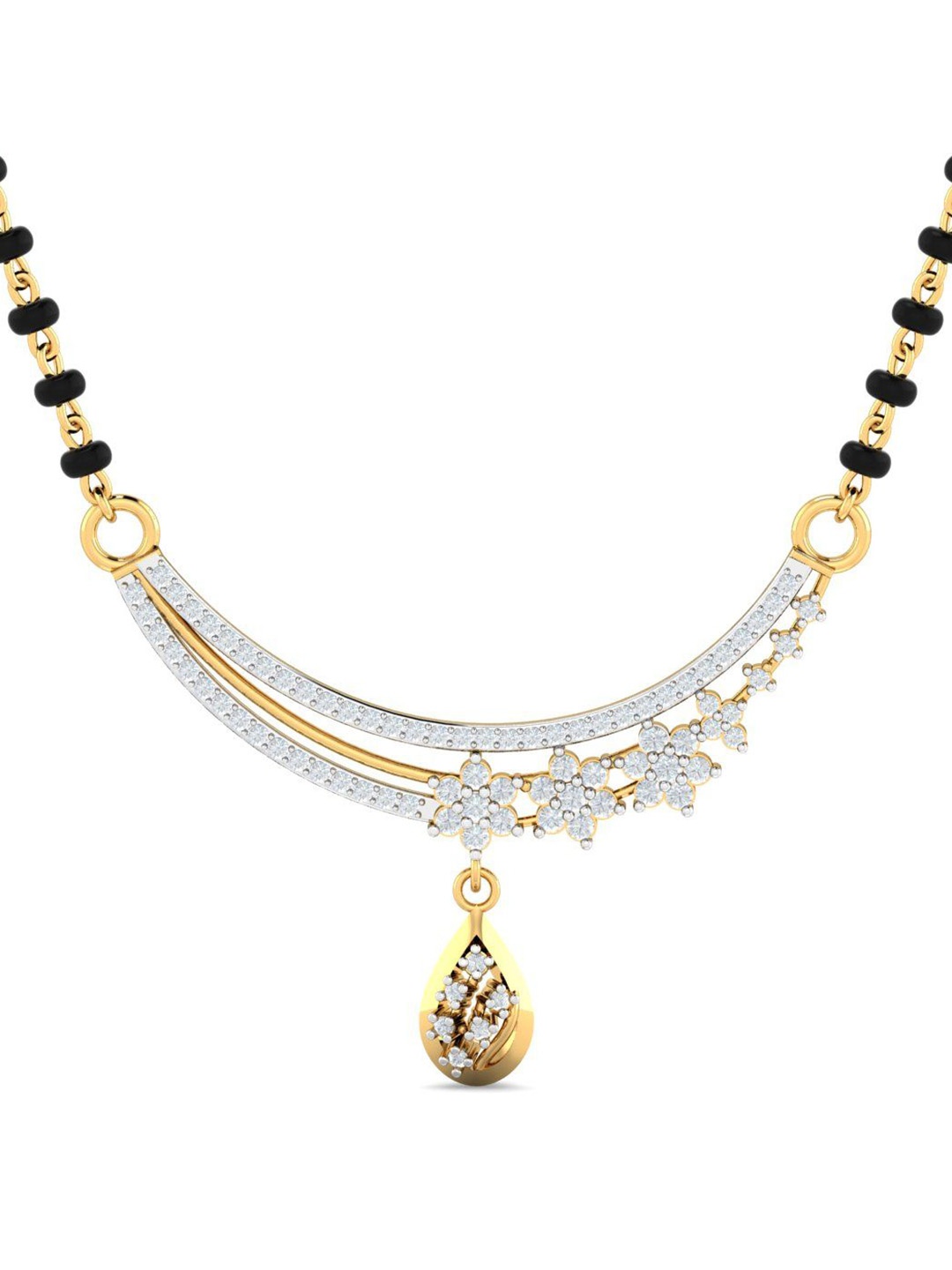 

KUBERBOX Aabharna 18KT Gold Diamond Studded Mangalsutra Pendant-2.28gm