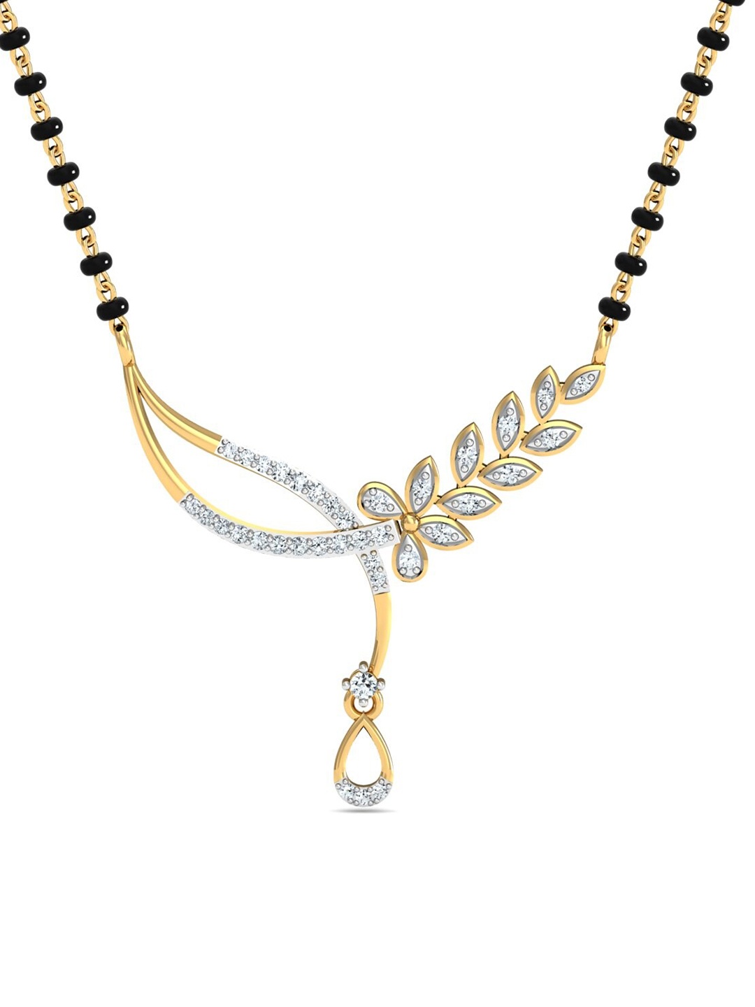 

KUBERBOX Sindoor 18KT Gold Diamond-Studded Mangalsutra Pendant- 2.56gm