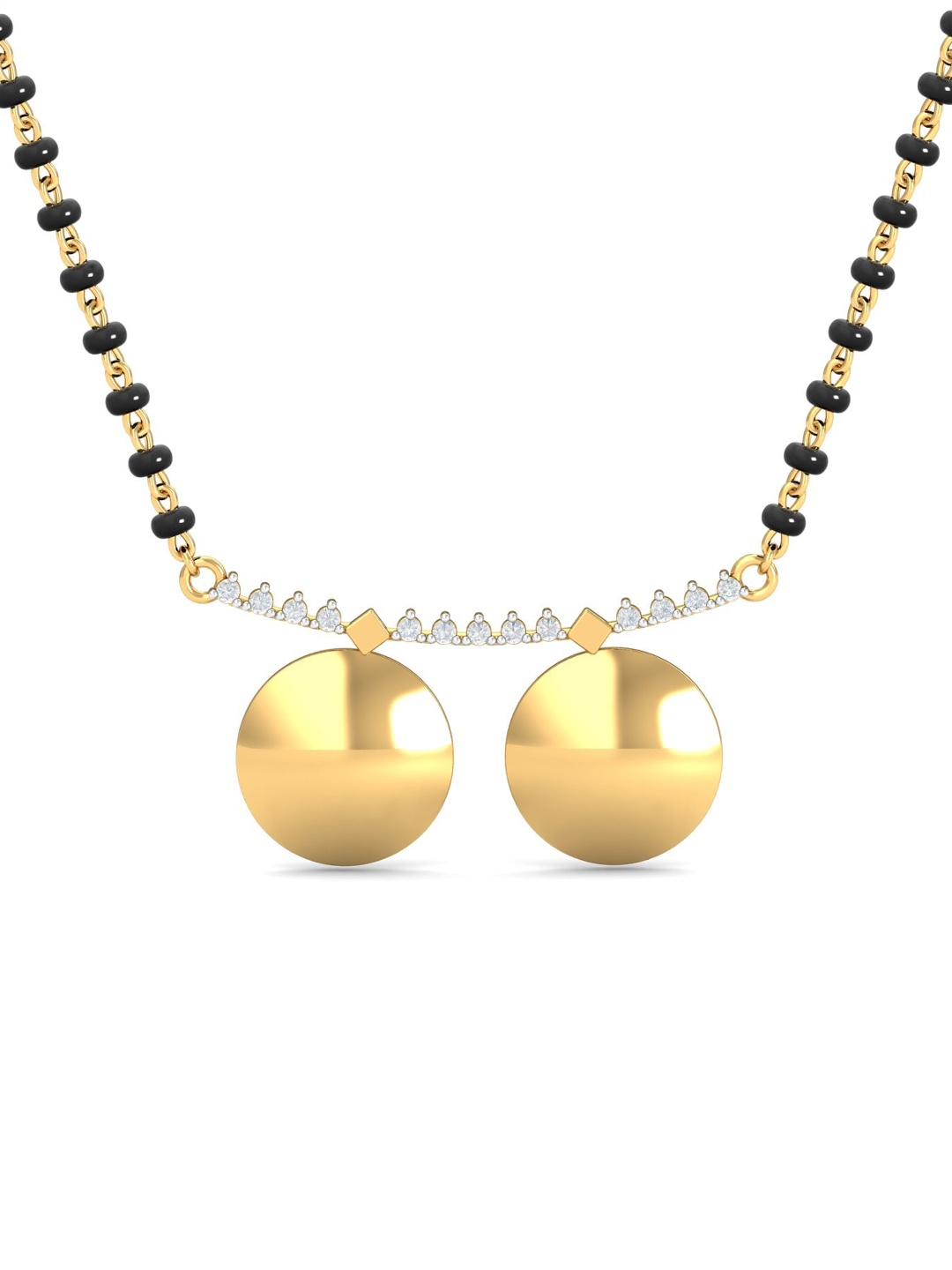 

KUBERBOX Ila Elegant 18KT Gold Diamond-Studded Mangalsutra Pendant-2.82gm