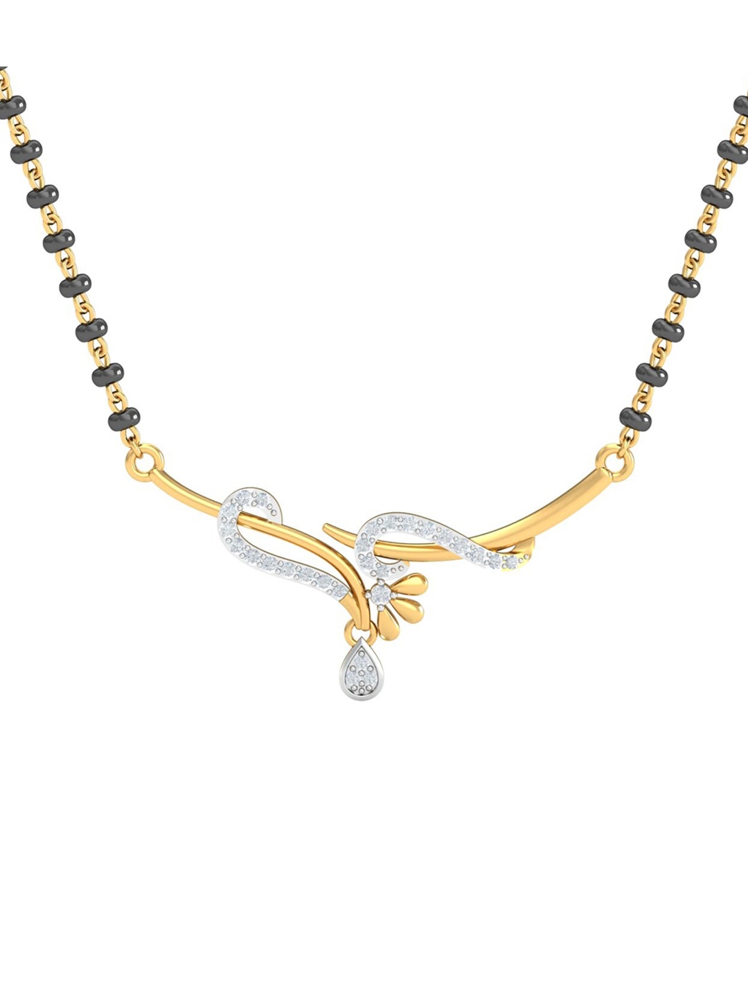 

KUBERBOX Pavitra 18KT Gold Diamond-Studded Mangalsutra Pendant-1.94gm