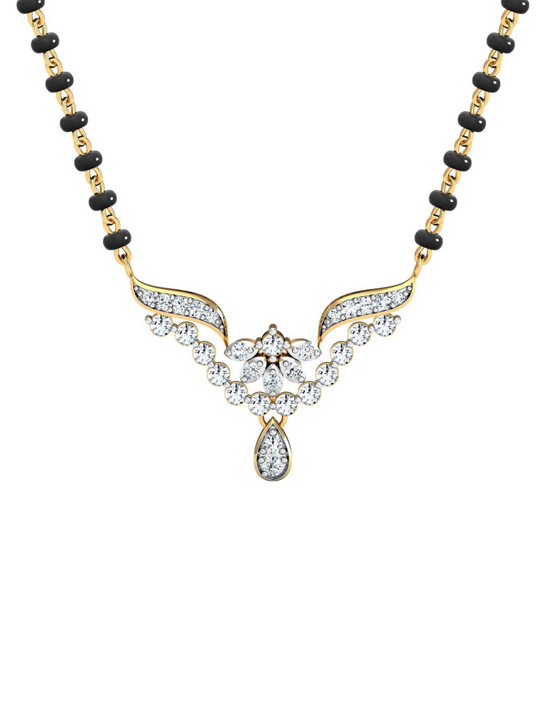 

KUBERBOX Dhoomra 18K Gold Diamond Studded Mangalsutra Pendant - 1.36 g