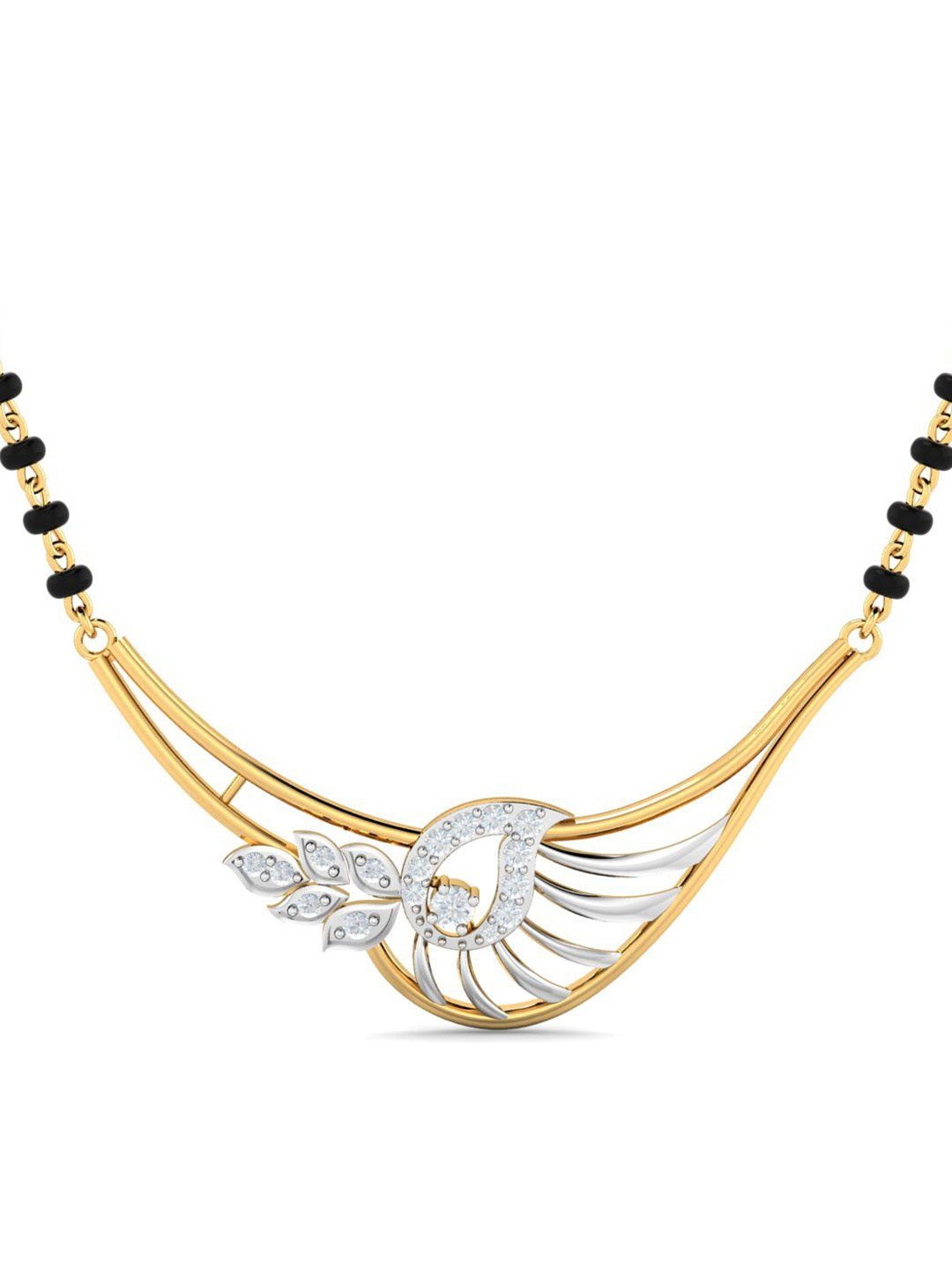 

KUBERBOX Aananditaa 18KT Gold Diamond Studded Mangalsutra Pendant- 2.64 gm