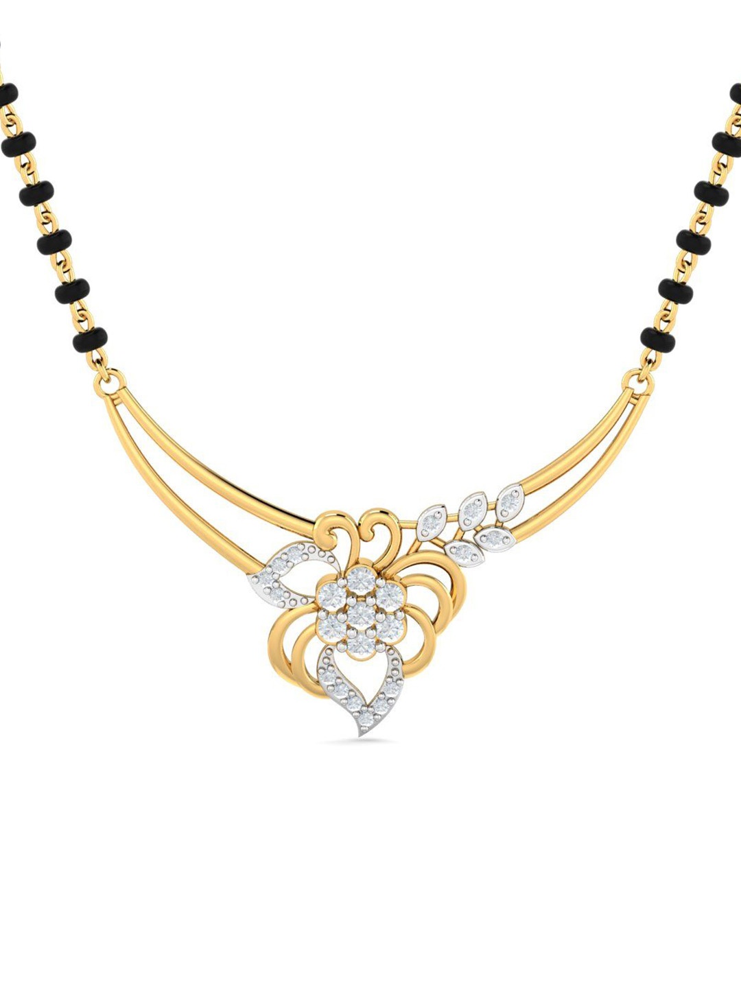 

KUBERBOX Amraapali 18KT Gold Diamond Studded Mangalsutra Pendant- 2.87 gm
