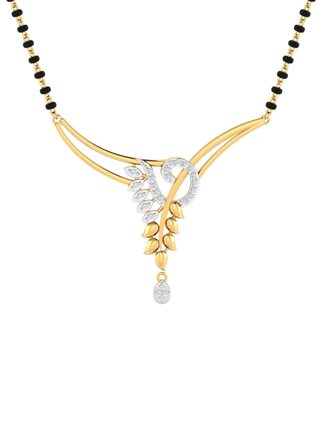 

KUBERBOX Aakarshaka 18K Gold Diamond Studded Mangalsutra Pendant - 3.91 g