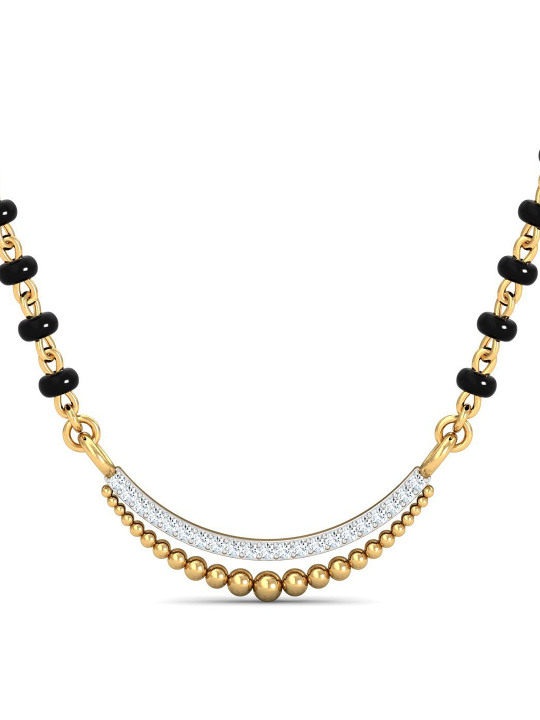 

KUBERBOX Shobhan 18KT Gold Diamond Studded Mangalsutra Pendant 0.48 gm