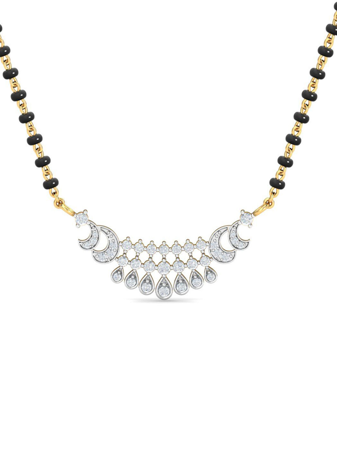 

KUBERBOX 18KT Gold Diamond Studded Anjana Mangalsutra Pendant 1.68gm