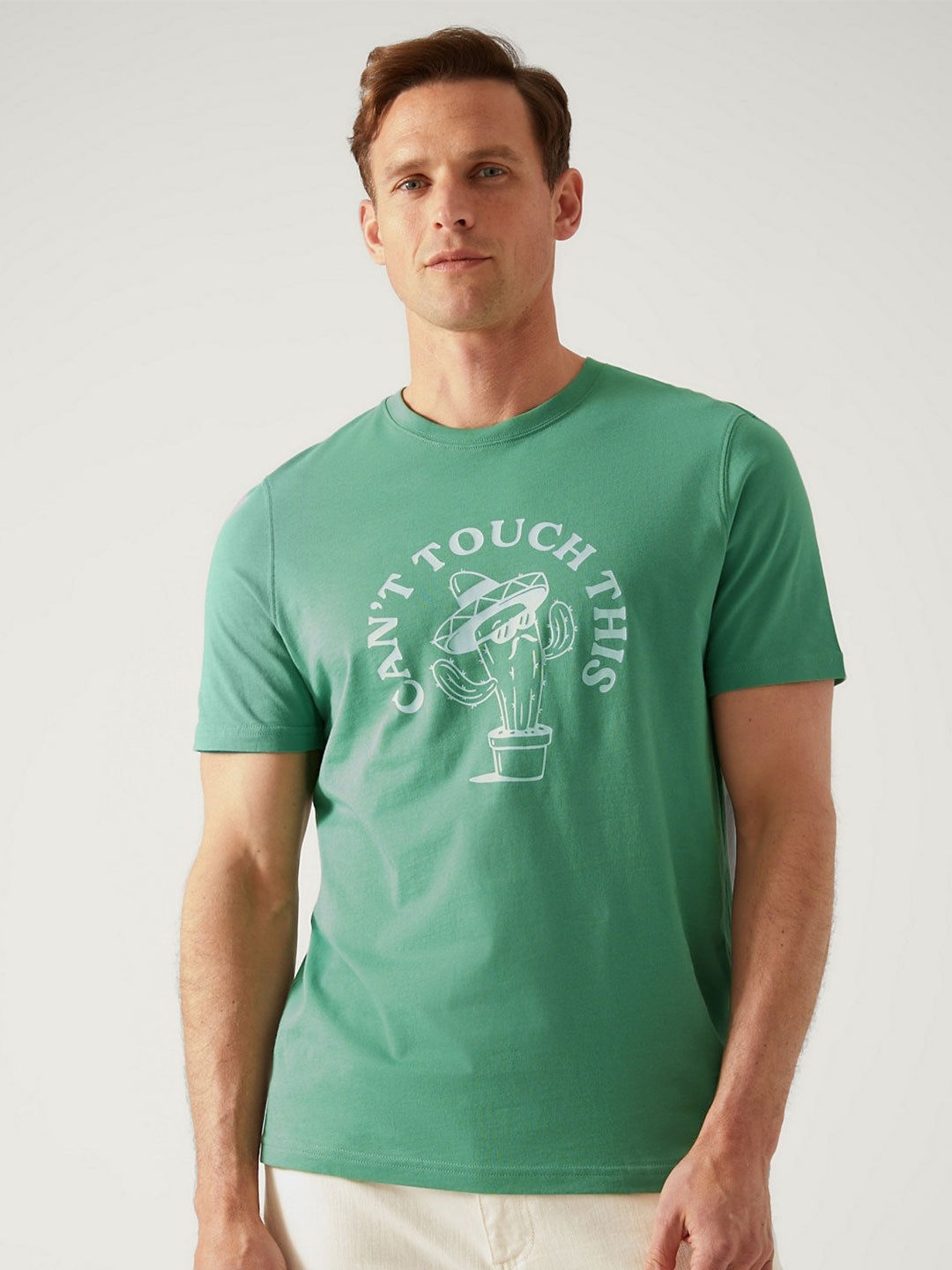 

Marks & Spencer Typography Printed T-shirt, Green