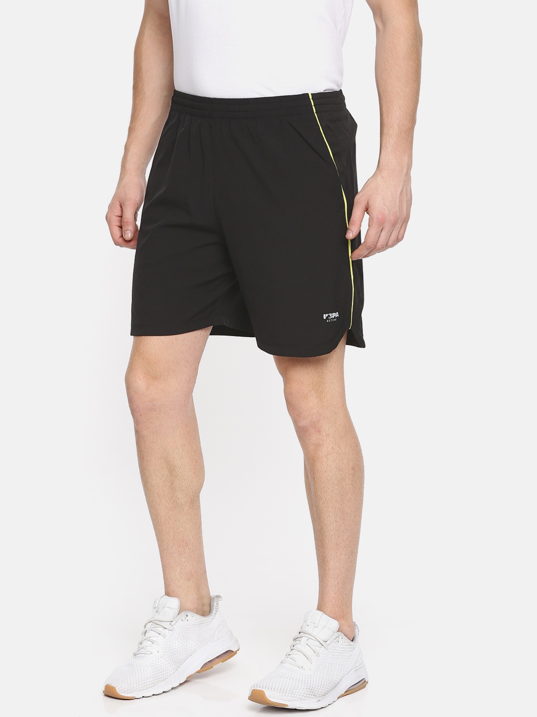 

U.S. Polo Assn. Men Black Solid Regular Fit Sports Shorts