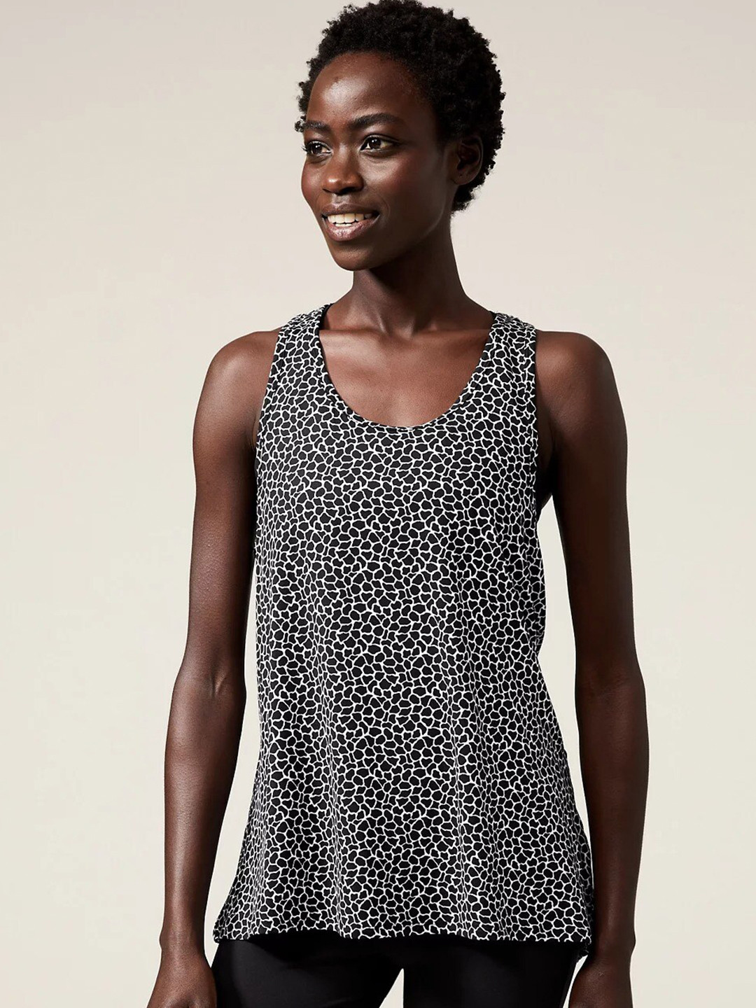 

Marks & Spencer Geometric Printed Yoga Tank Top, Black
