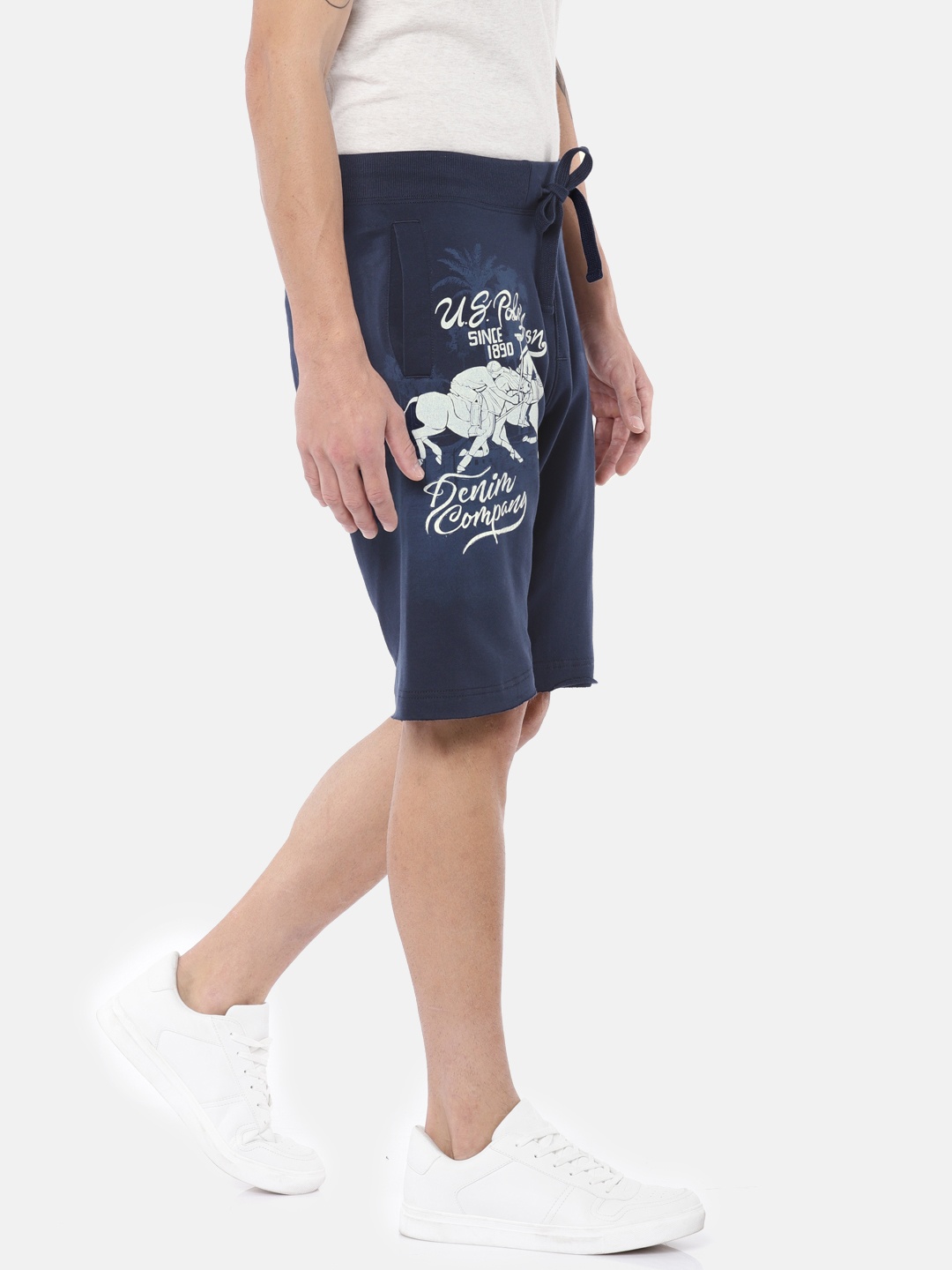 

U.S. Polo Assn. Denim Co. Men Navy Blue Printed Regular Fit Regular Shorts