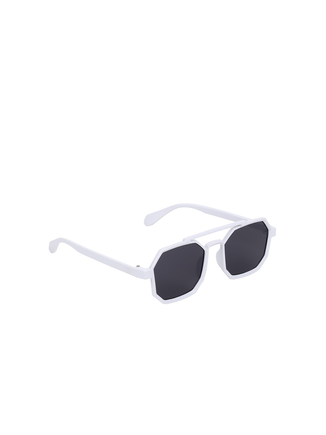 

ALIGATORR Unisex Aviator Sunglasses with UV Protected Lens AGR_11064_WHT, Black