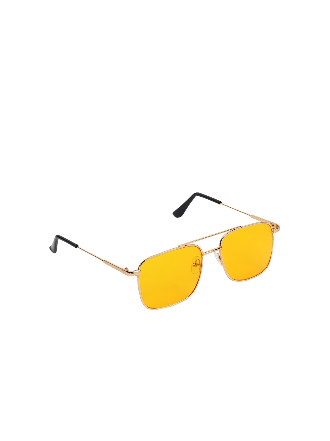 

ALIGATORR Unisex Square Sunglasses with UV Protected Lens AGR_3076_G-YLW, Yellow